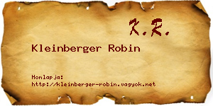 Kleinberger Robin névjegykártya
